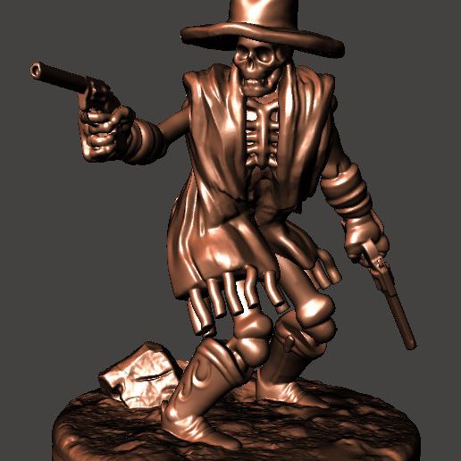 morto mexicano 2x pistolas jogos Guerreiro miniatura Morto vivo esqueleto guerra sla vaqueiro tabuleiro México 3D print model - Mito3D