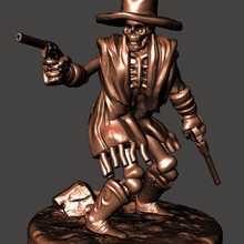 tot Mexikaner 2x Pistolen Spiel Krieger Miniatur Untote Skelett Wargaming sla Cowboy Brettspiele Mexiko 3d print model - Mito3D