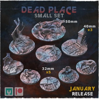 muerto sitio bases toppers pequeña conjunto sombrero copa muerte raíces base cementerio arboles losas 3d print model - Mito3D
