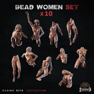 dead women - basing bits game bones old skeleton world bodyparts corpses bodies torn notdead intestines 3d print model - Mito3D