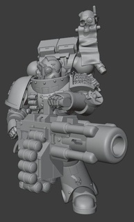 mortale osservatore frag nade tipo cannone Deathwatch 41k guerra martello inquisizione 3d print model - Mito3D