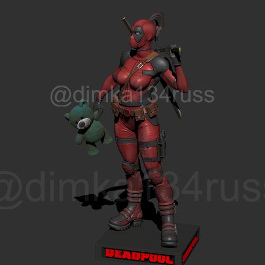 deadpool art xman marvel mutant comics cartoon girl cosplay super woman fantasy fictional creature sabers dimka1344russ mutation 3D print model - Mito3D