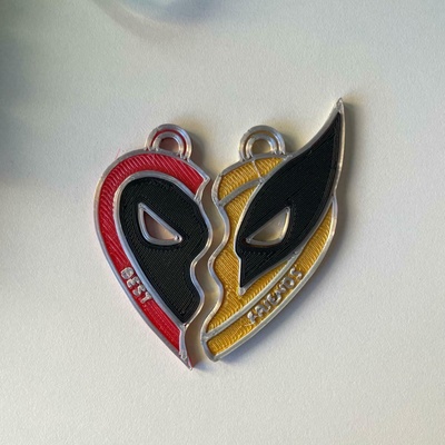 deadpool & wolverine friend necklace 3 wolverina marvel friends logo 3d print model - Mito3D