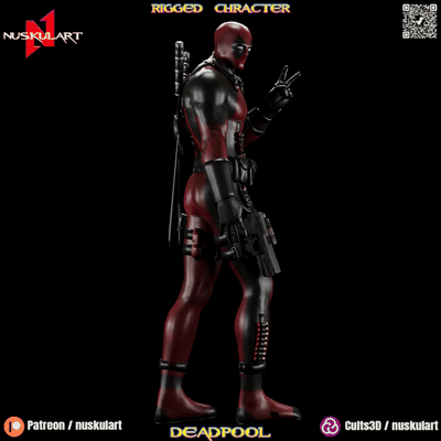 deadpool - marvel rigged chracter art wolverine game decor batman joker spiderman ironman hulk christmas fortnite star wars dc comics cartoon figure toy x man avangers bust anime barbie capcom drdoom 3d print model - Mito3D