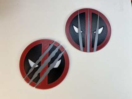 Deadpool 3 bardak altlıkları Wolverine hayret altlığı İçmek 3d print model - Mito3D