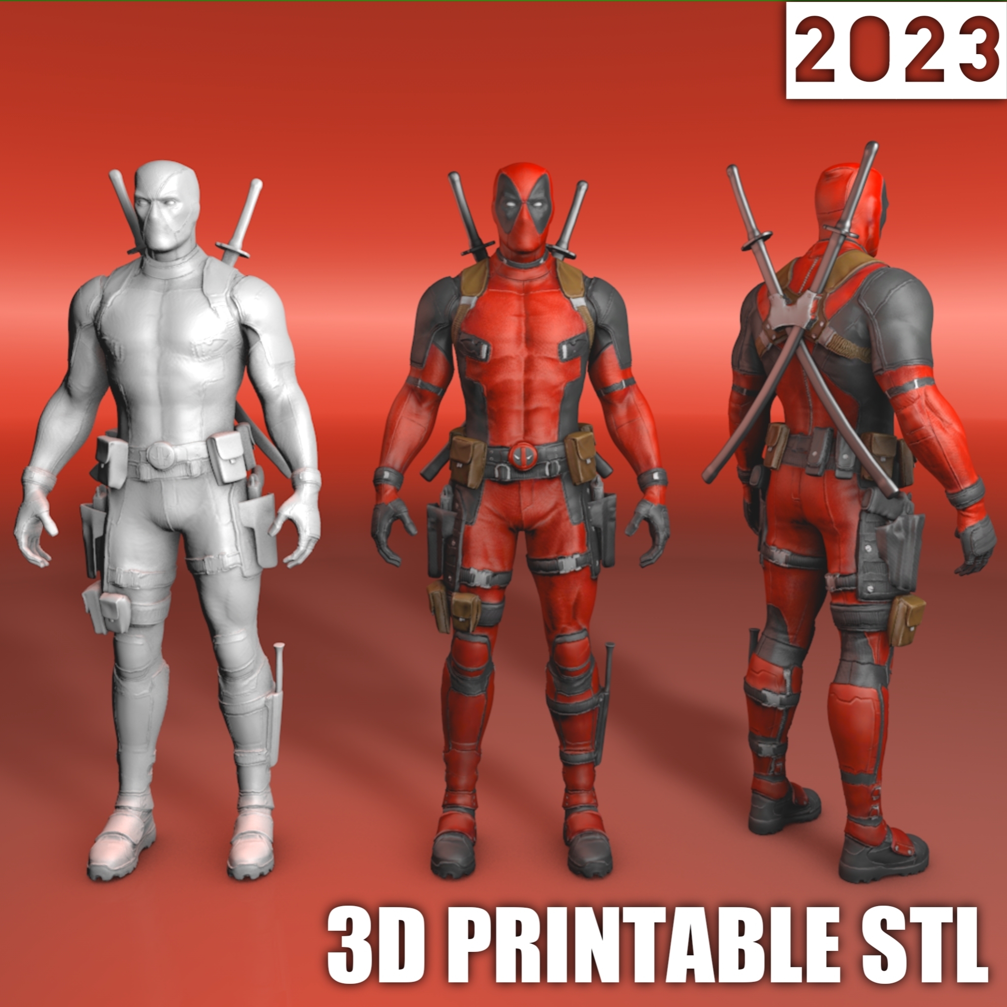 totes Schwimmbad 3d druckbar deadpool3d deadpoolstl Deadpool Modell Wunder Charakter Deadpoolwunder Status deadpoolprintmodel 3D print model - Mito3D