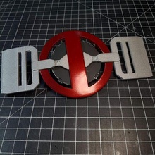 deadpool belt buckle art 3d print model - Mito3D