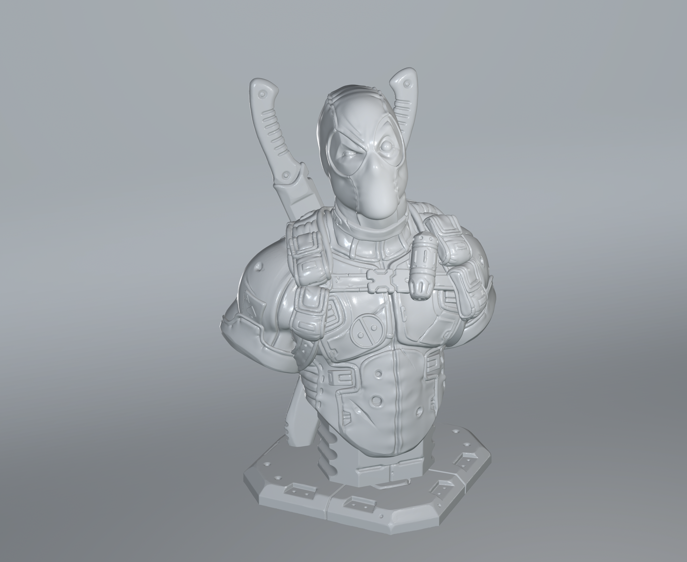 deadpool bust remastered supportless edition stl chibi sculpanimated modello3d filestl 3D print model - Mito3D