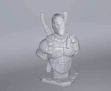 deadpool bust remastered supportless edition stl chibi sculpanimated modello3d filestl 3d print model - Mito3D