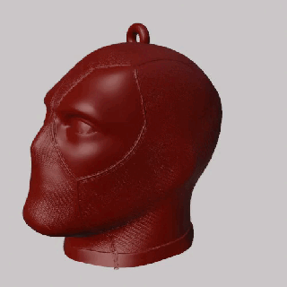 deadpool head keychain - pendant earring 3d print model - Mito3D