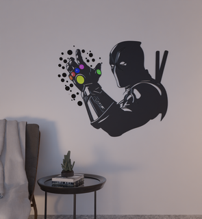 deadpool infinity gauntlet wall decoration 2d art Art silhouette stones marvel ucm home inteior 3d print model - Mito3D