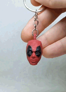 deadpool keychain smiling expression version 3d print model - Mito3D