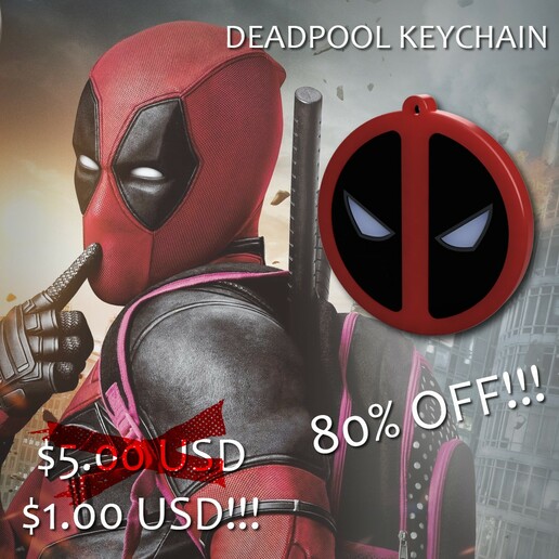 Deadpool logo anahtarlık hayret süper kahraman ölü havuz anahtar yüzük Süper 3D print model - Mito3D