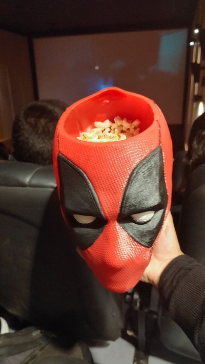 deadpool popcorn home pochoclo cabeza maceta 3d print model - Mito3D