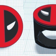 deadpool ring jewelry rings 3d print model - Mito3D
