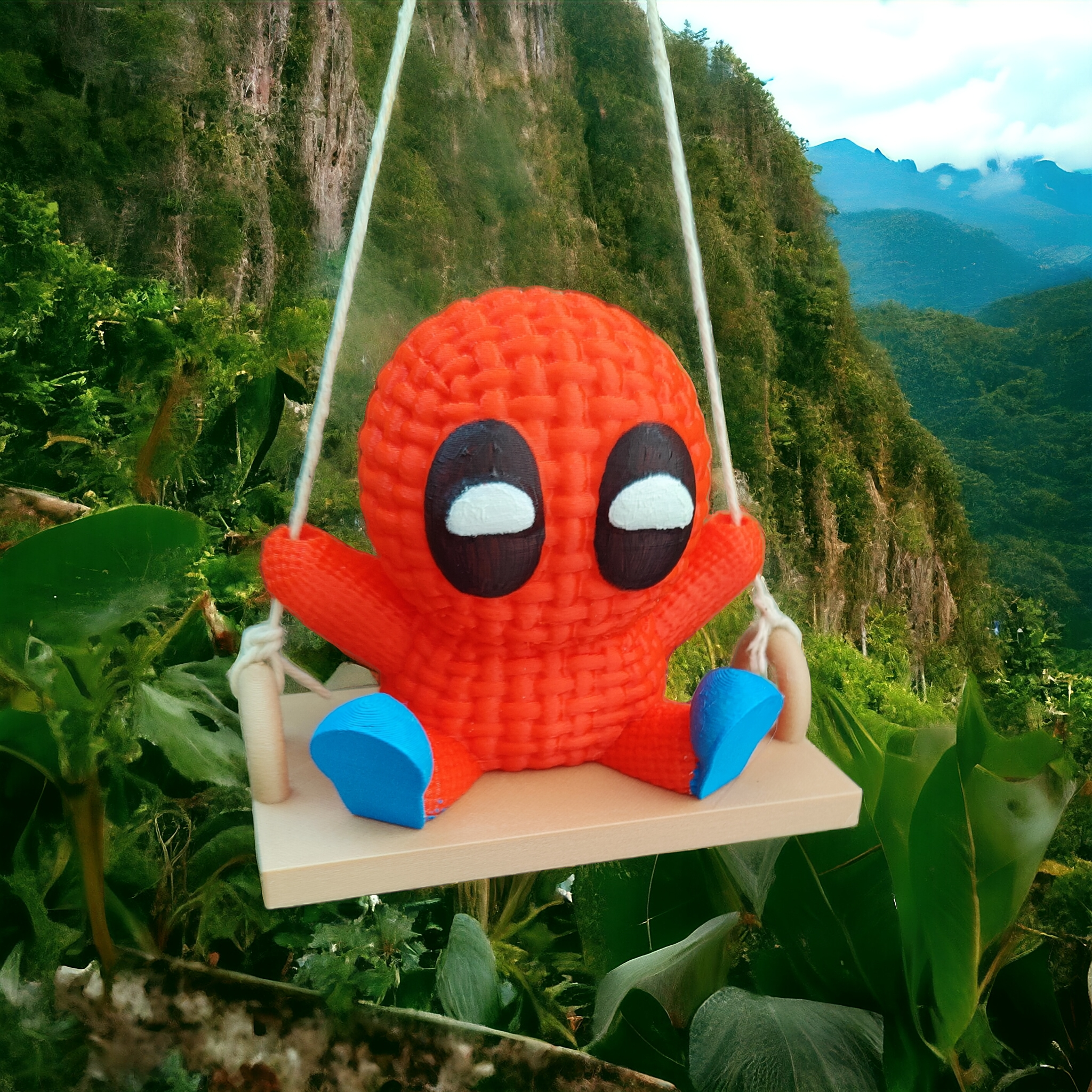 deadpool swing colgante escultura arte marvel comic 3D print model - Mito3D