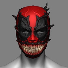 deadpool veneno máscara de cosplay halloween arquivo stl jogo assustador marvel quadrinhos o filme monstro diabo traje capuz 3d print model - Mito3D
