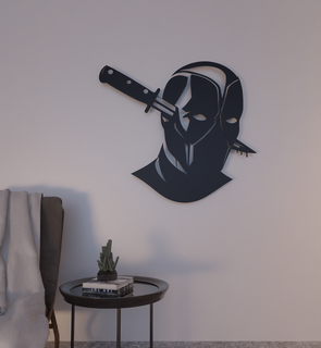 Deadpool duvar dekorasyon bıçak baş 2d Sanat hayret siluet ucm ev iç mekan 3d print model - Mito3D