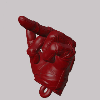 deadpool waving hand keychain - pendant earring 3d print model - Mito3D