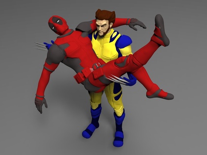 Deadpool Wolverine fanart Sanat x Men oyuncak hayran hayret Ryan Reynolds mutant zbrush hugh Jackman heykel komik koleksiyon deadpool3 süper kahraman 3d print model - Mito3D