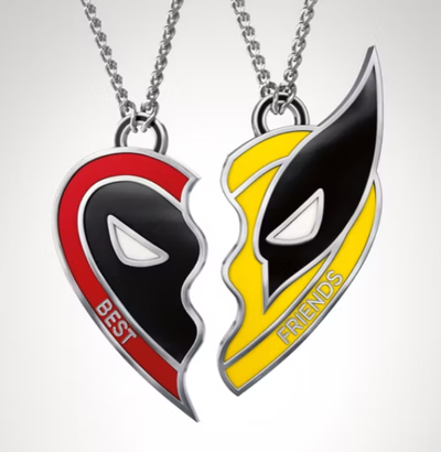 deadpool wolverine heart logo keychain necklace deadpool3 bestfriends 3d print model - Mito3D