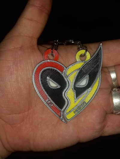 deadpool wolverine keychain marvel comics cosplay superheroes key rings keychains 3d print model - Mito3D