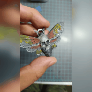 death's- head hawkmoth keychain cranium butterfly moth death necklace 3d print model - Mito3D