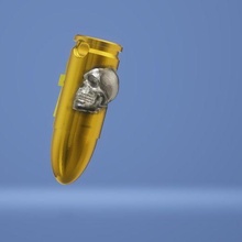 death 9mm bullet jewelry pendant skull 3d print model - Mito3D