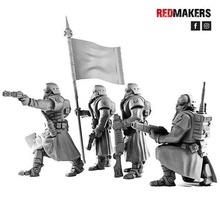 death command squad imperial force krieg death korps dkok wh40k 28mm command grimdark warhammer 40000 40k bletop board games human soldier army imperial guard red makers 3d print model - Mito3D