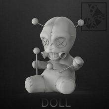 death doll voodoo pain needle fear statuette halloween holiday toy 3d print model - Mito3D