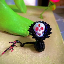 la mort de fleur crâne fleurs art cactus le 3d print model - Mito3D