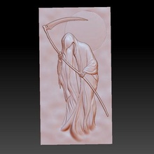 la muerte parca modelo bas-relief art grim-reaper ghost christian specter religon skull painting cnc 3d engraving woodcarving emboss 3d print model - Mito3D