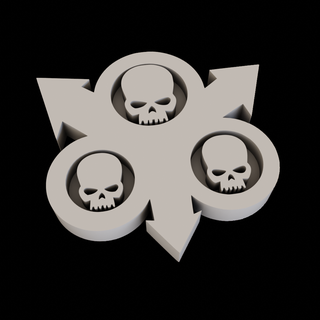 death guard emblem three skulls legion horus heresy tabletop gaming miniature 40000 war hammer symbol wh40k faction logo 3 3d print model - Mito3D