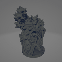death knight triple flail game miniature 28mm 30mm dungeons dragons undead skeleton 3d print model - Mito3D