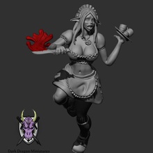 death maid miniature dnd warhammer kingdom pathfinder mini game dungeons dragons rpg 3d print model - Mito3D