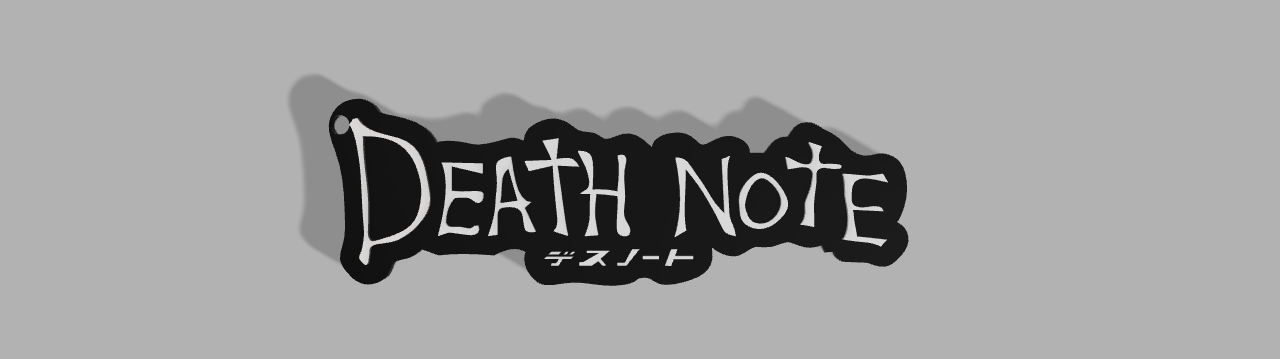 death note key ring deathnote manga anime animated demon black monster logo 3D print model - Mito3D