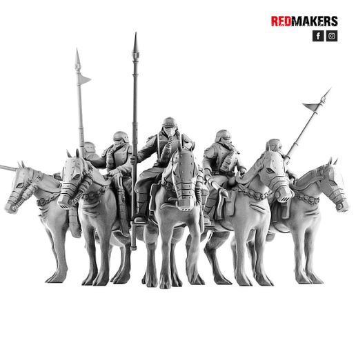 death squad cavalry - imperial force korps dkok warhammer 40k 40000 horse grimdark military-person infantry mare war combat tabletop board games human imperium guard red makers 3D print model - Mito3D
