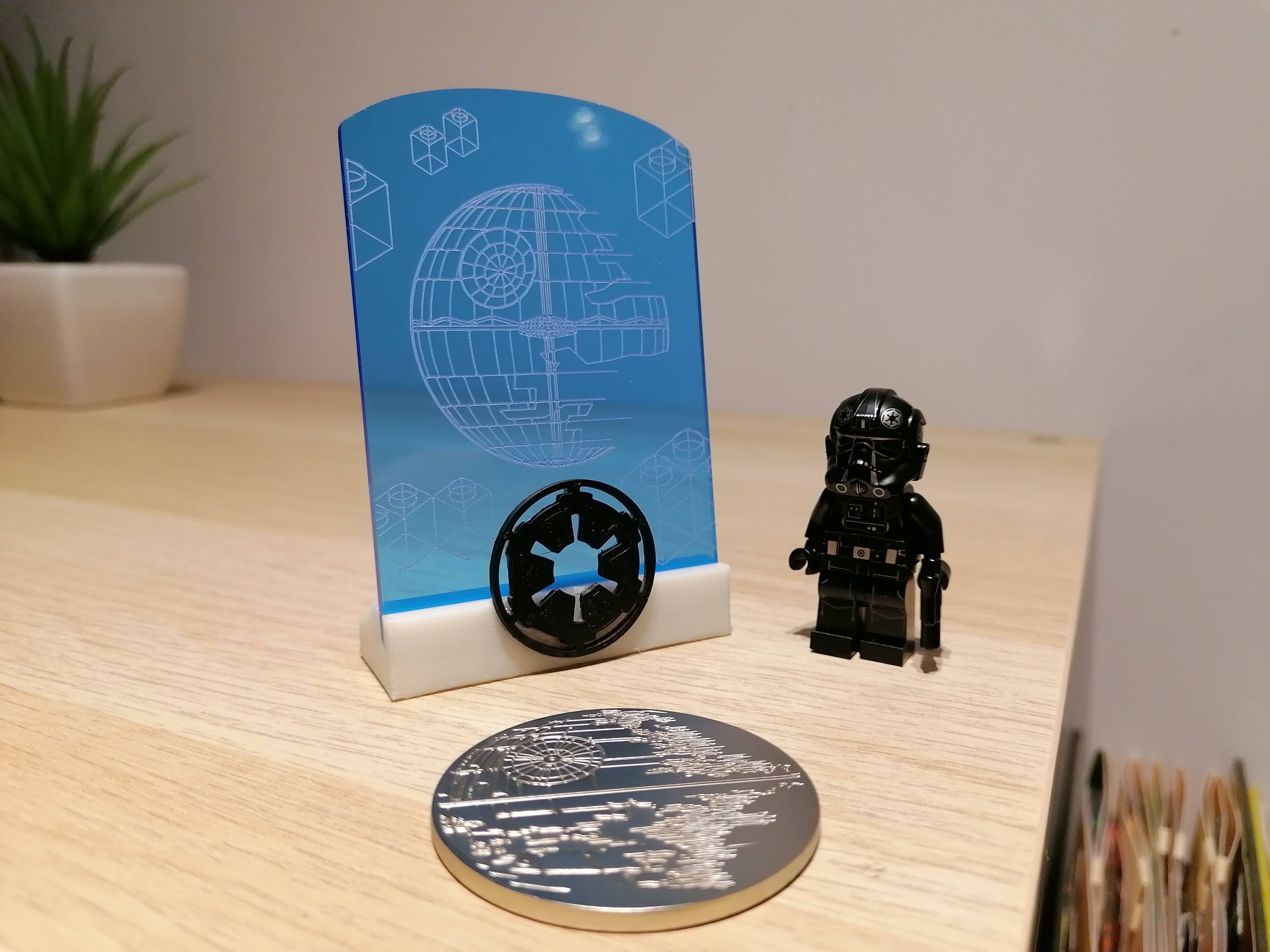 death star 2 promo display stand empire coin card 2023 3D print model - Mito3D