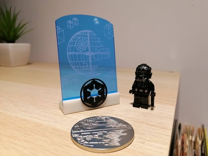 death star 2 promo display stand empire death star promo display coin card stand 2023  3d print model - Mito3D