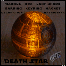 muerte estrella chuchería caja llavero artilugio Muerte guerra Galaxias envase decoración ornamento Navidad árbol imán arete pelota lámpara pantalla c47 3d gratis 3d print model - Mito3D