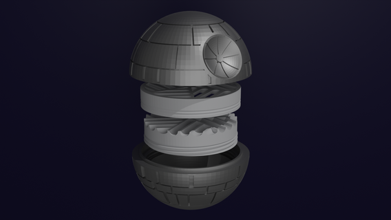 death star grinder 3 stages Tools pica chopper grass weed wars 420 3d print model - Mito3D