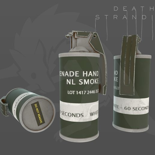 morte encalhe higgs sam pontes fumaça Grenade cosplay jogos cadeia ds kojima monaghan 3D print model - Mito3D