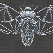 deathhead hawkmoth Kunst Anatomie Knochen tot fantasy, fiktive Kreatur Figuren halloween horror Insekt miniaturen beängstigend Skelett Skelett-Systems Schädel untote 3d print model - Mito3D