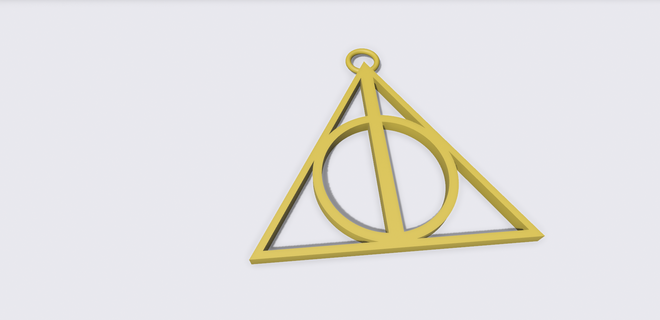 deathly hallow pendant harry potter hogwarts hallows wizard magic necklace 3d print model - Mito3D