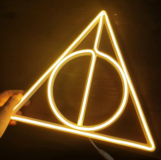 deathly hallows - neon led harry potter lamp light voldemort 3d print model - Mito3D
