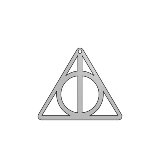 deathly hallows keychain pendant jewelry harry potter simple easy small tiny harr 3d printing ideas gift gifts idea printed cheap smart cool fan necklace 3D print model - Mito3D