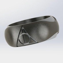 deathly hallows ring jewelry accessory harry potter logo rings 3d print model - Mito3D