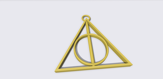 mortal santos girar pingente atormentar oleiro Hogwarts bruxo Magia colar 3d print model - Mito3D