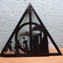 deathly hallows symbol + 3 wizards 3d print model - Mito3D