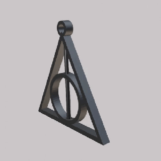 deathly hallows symbol movement harry potter keychain - pendant earrings 3d print model - Mito3D